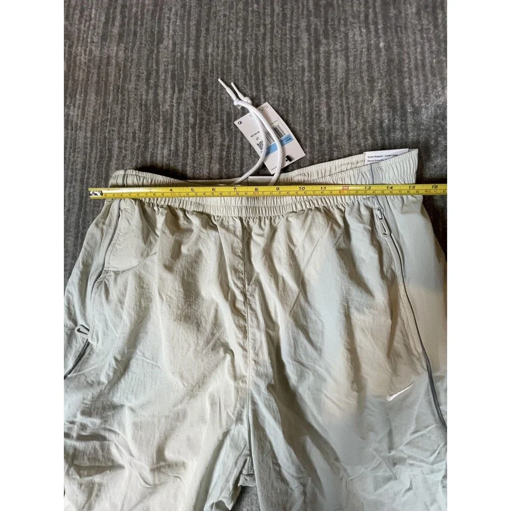 Nike Track Pants Mens Medium White Solo Swoosh Loose Fit Taper Leg Stacked New